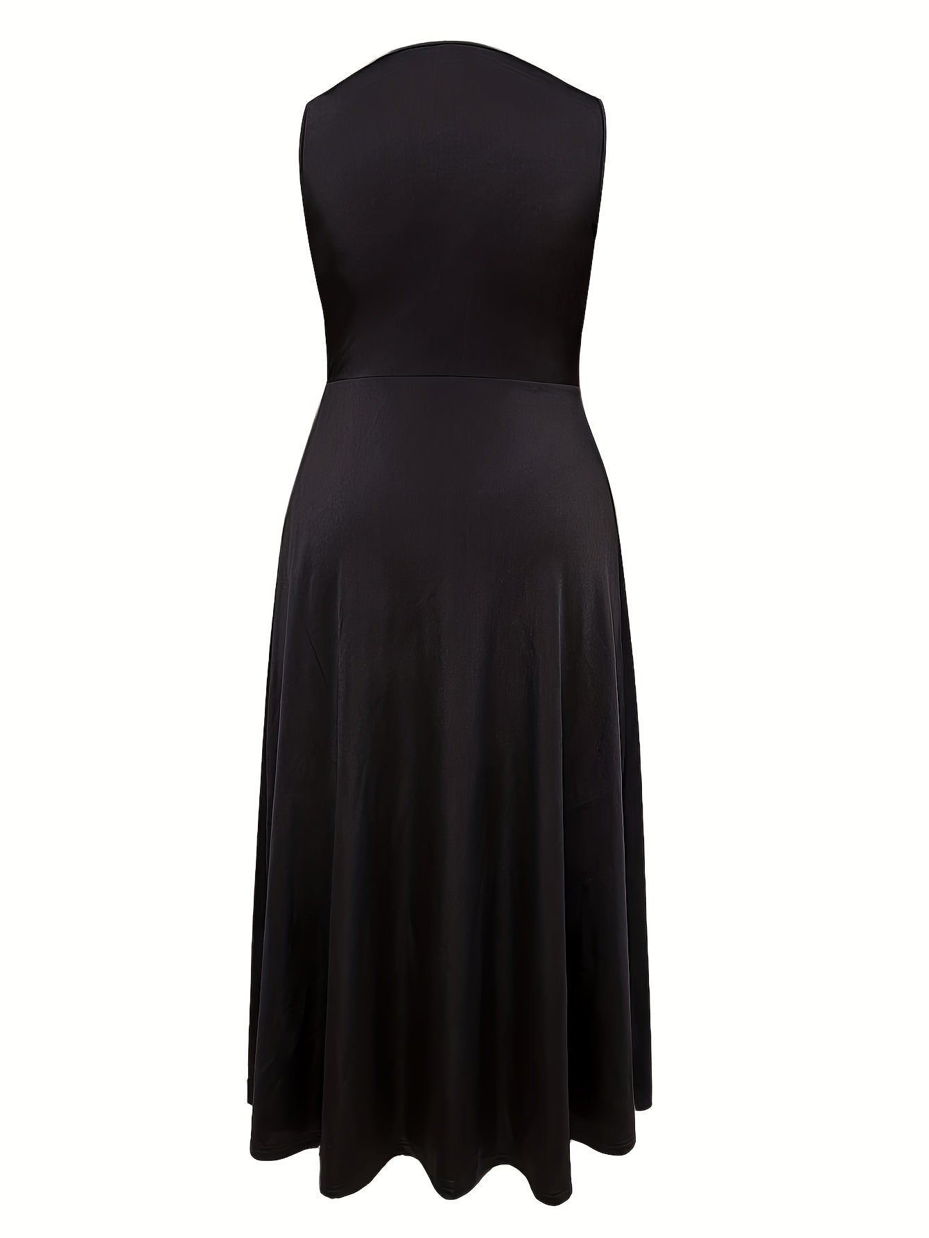  Solid Surplice Neck Maxi Dress