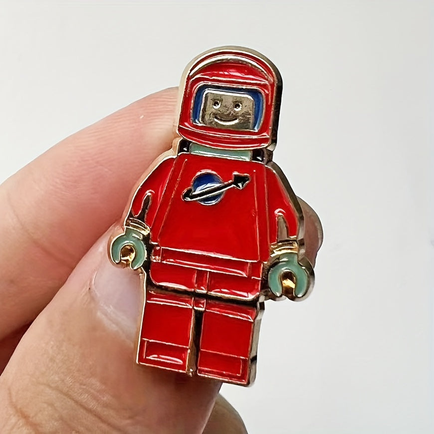 Red Enamel Metal Brooch Pin for Men