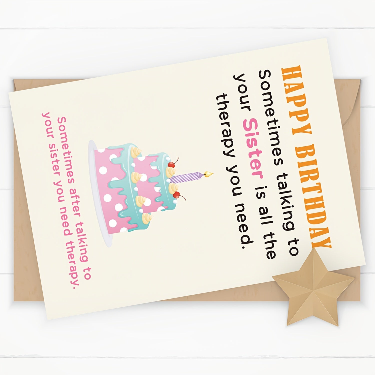 Sister Birthday Card Funny Happy Birthday Card To Sister