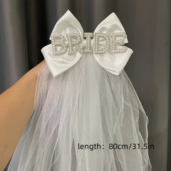 Bridal Rhinestone Bow Headband Wedding Hair Accessory Sparkling Crystals