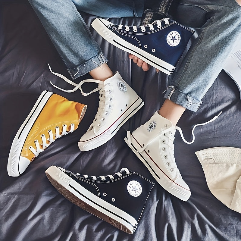 Men's High Top Sneakers Lace Up Casual Outdoor Walking Shoes
