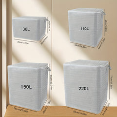 3pcs Large Storage Bins Non Woven Organizer Boxes Handles Striped Pattern