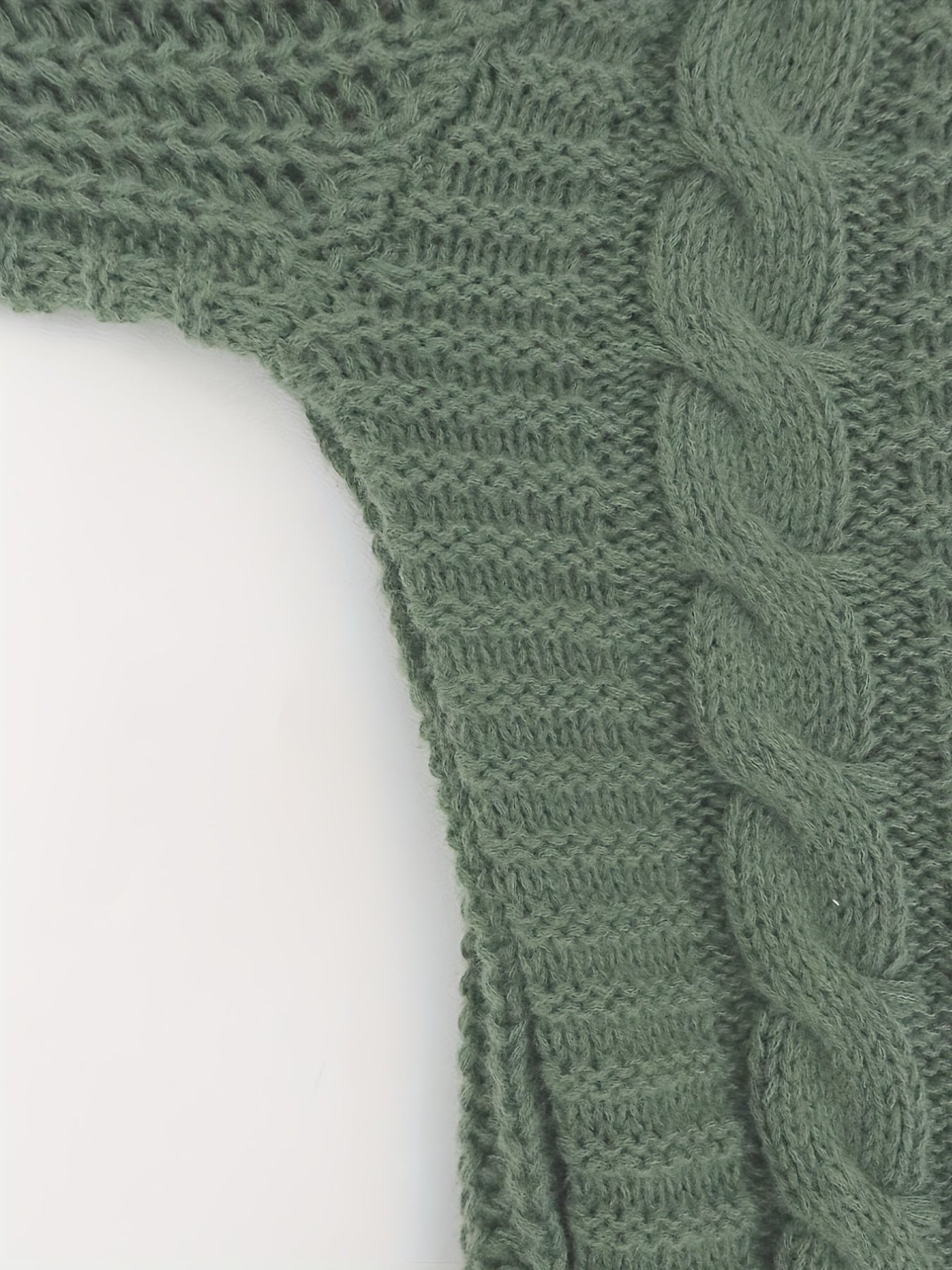  Solid Cable Button Cardigan