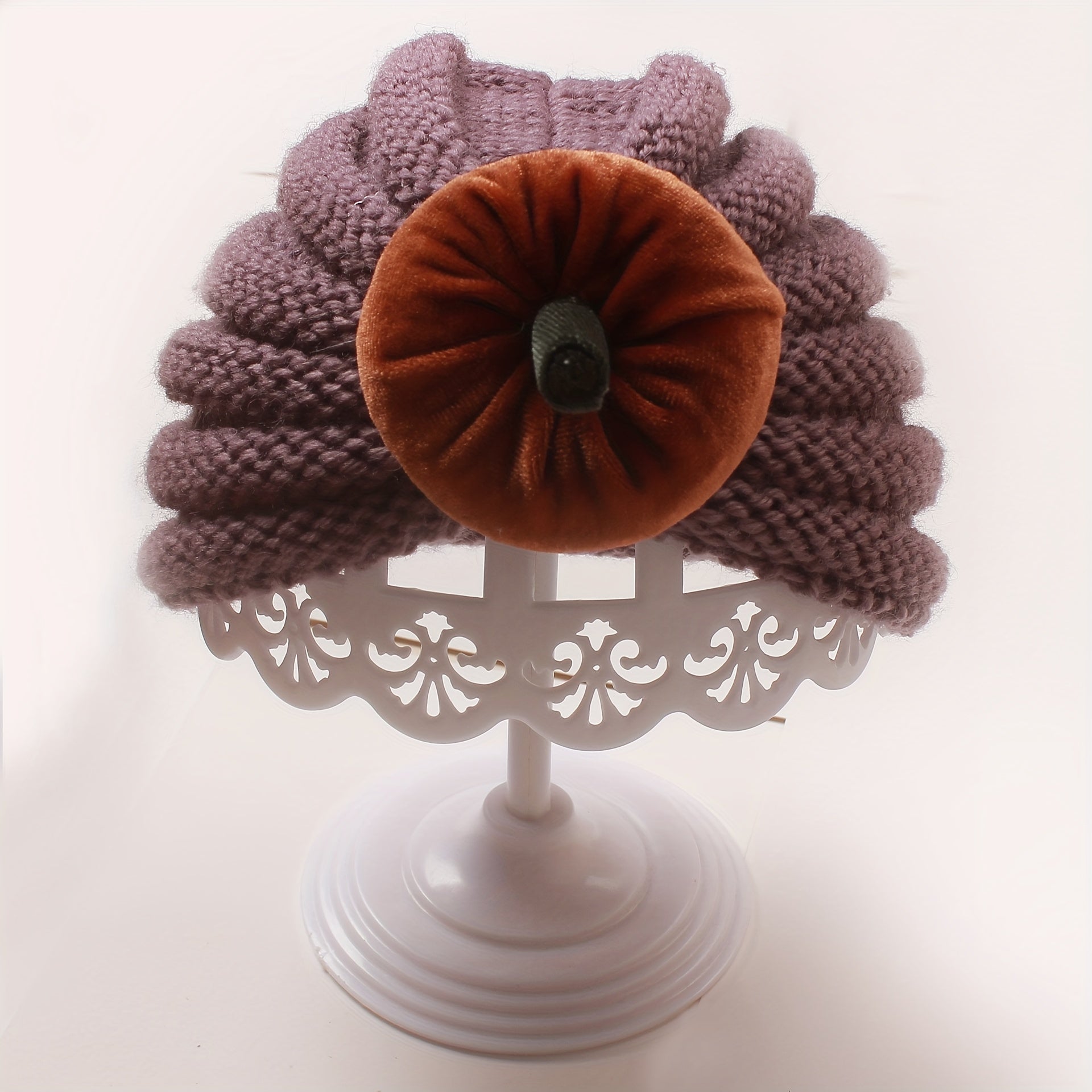 Kids' Pumpkin Head Knit Beanie Hat for Winter