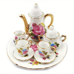 8pcs 1 12 Dollhouse Porcelain Tea Set Dish Cup Plate