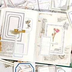 50pcs Vintage Poetry Material Paper Collage Cards Junk Journal Planner