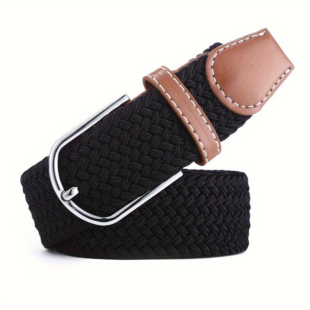 Men's Elastic Nylon Sport Braided Belt No Holes Waist Belt