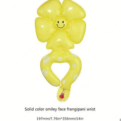 10pcs Kids Toy Wrist Balloon Cartoon Daisy Happy Face Egg Flowers