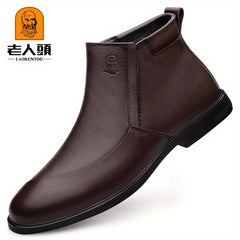 Men's Ankle Boots Side Zip Casual Walking Shoes w/ Pull Tabs
