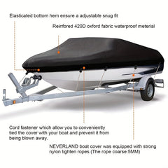 Heavy Duty 600D Marine Polyester Canvas Waterproof Boat Cover V Hull Trimaran