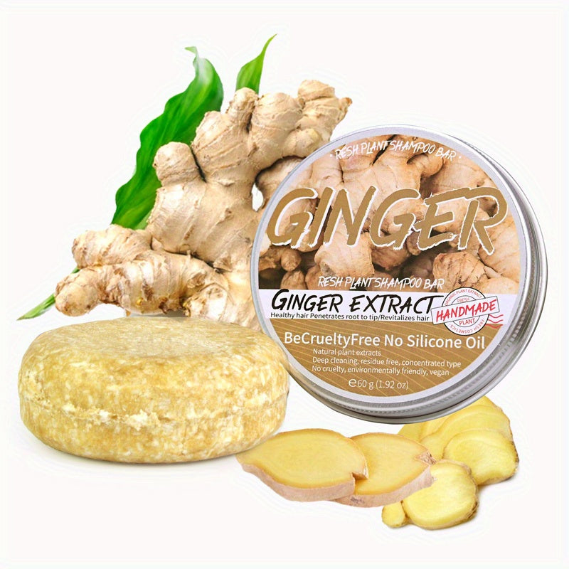 Organic Ginger Hair Regrowth Shampoo Bar Darkening Solid Shampoo
