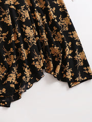  Vacay Skirt Women's Plus Floral Print Ruffle Trim Maxi Skirt