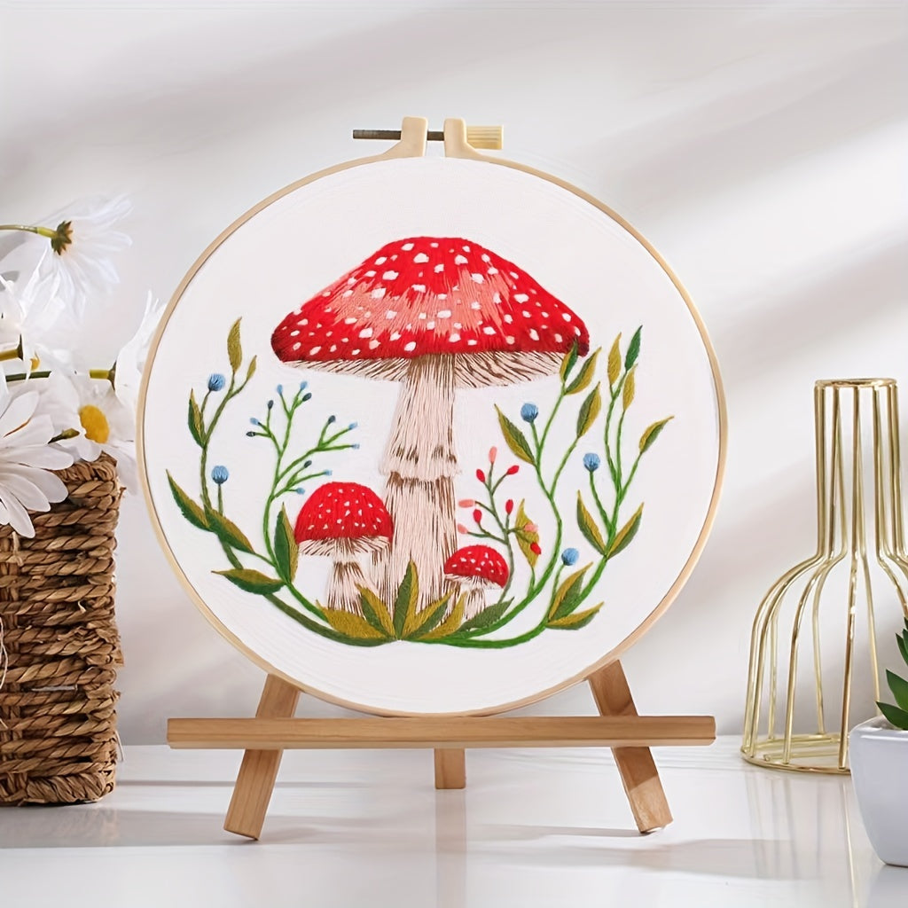 Mushroom Series Embroidery Kit - DIY Starter Kit For Adults