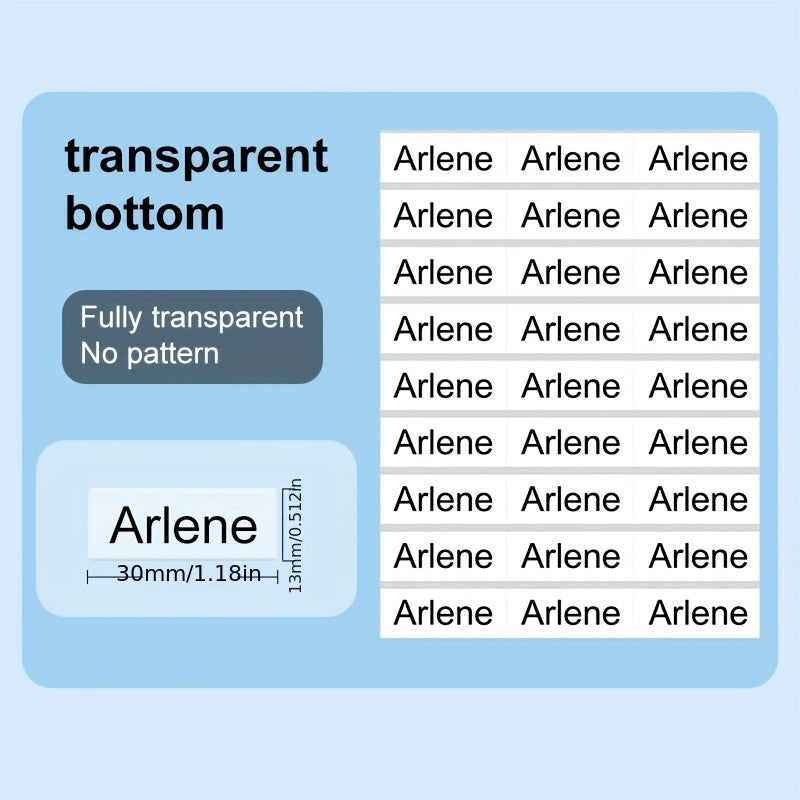 150pcs Personalized Waterproof Name Sticker Transparent Label