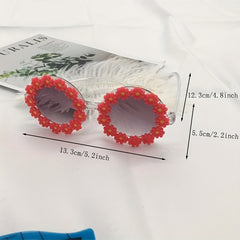 Cartoon Flower Frame Sunglasses for Girls