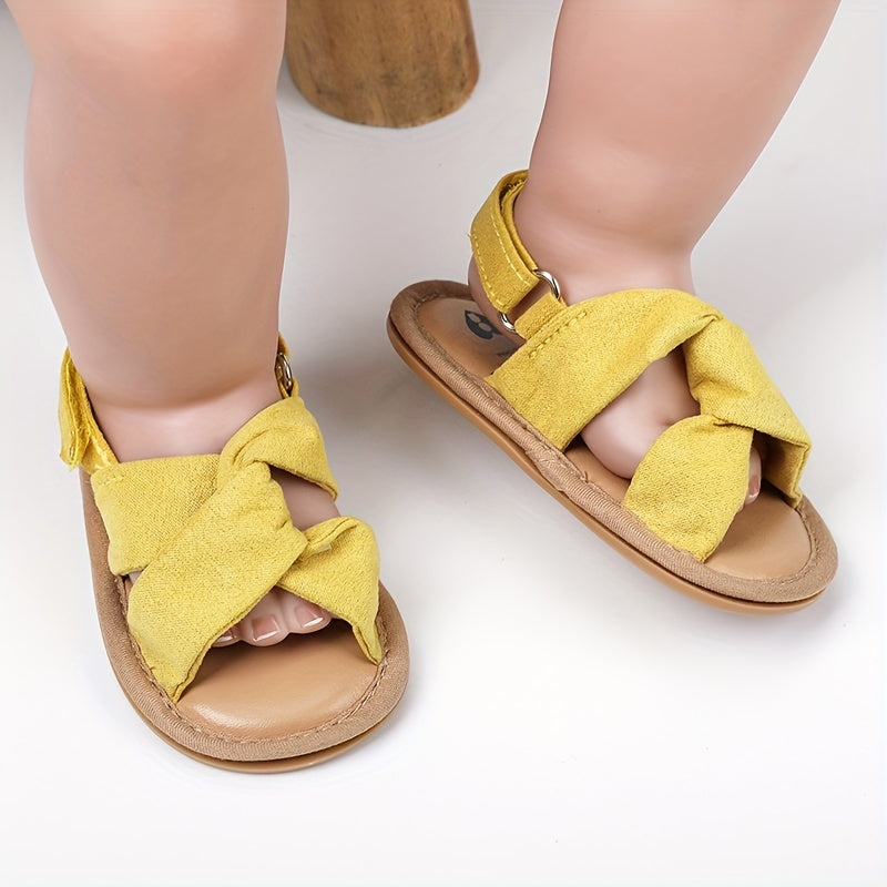 Baby Girls Slip On Sandals With Hook & Loop Fastener