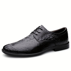 Men's British Style Croc Embossed Derby Shoes Dress Wedding Business