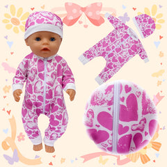 Bee and Flower 2pcs Pajama Set for 17-18 Inch Dolls