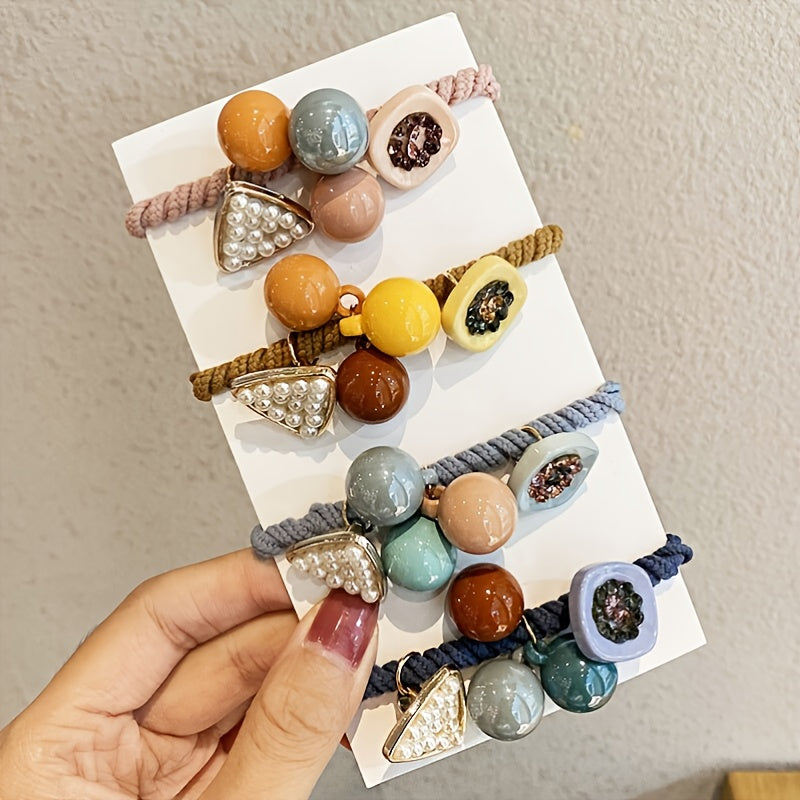 Rhinestone Hair Ties Thick Elastic Hair Bands Hair Scrunchies