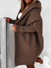 Oversized Knitted Cardigan Long Sleeve Casual Sweater For Winter & Fall
