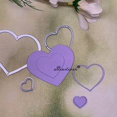 Metal Cutting Die Stencil Heart Ring Frame for Card Scrapbooking DIY Album