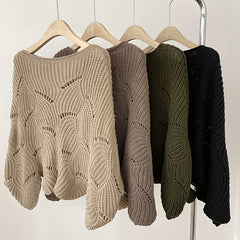 Geometric Oversized Knitwear Shawl Windproof Bat Sleeve Cardigan Cape