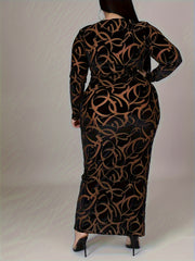  Graffiti Print Maxi Bodycon Dress