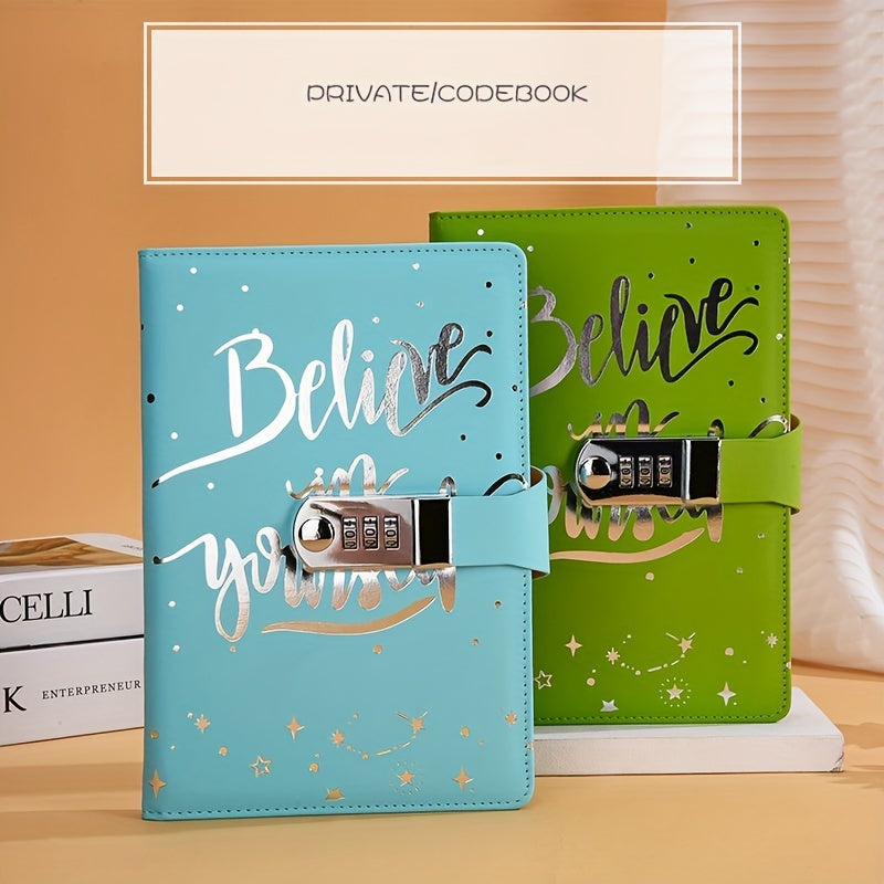 A5 Business Office PU Leather Lock Notebook