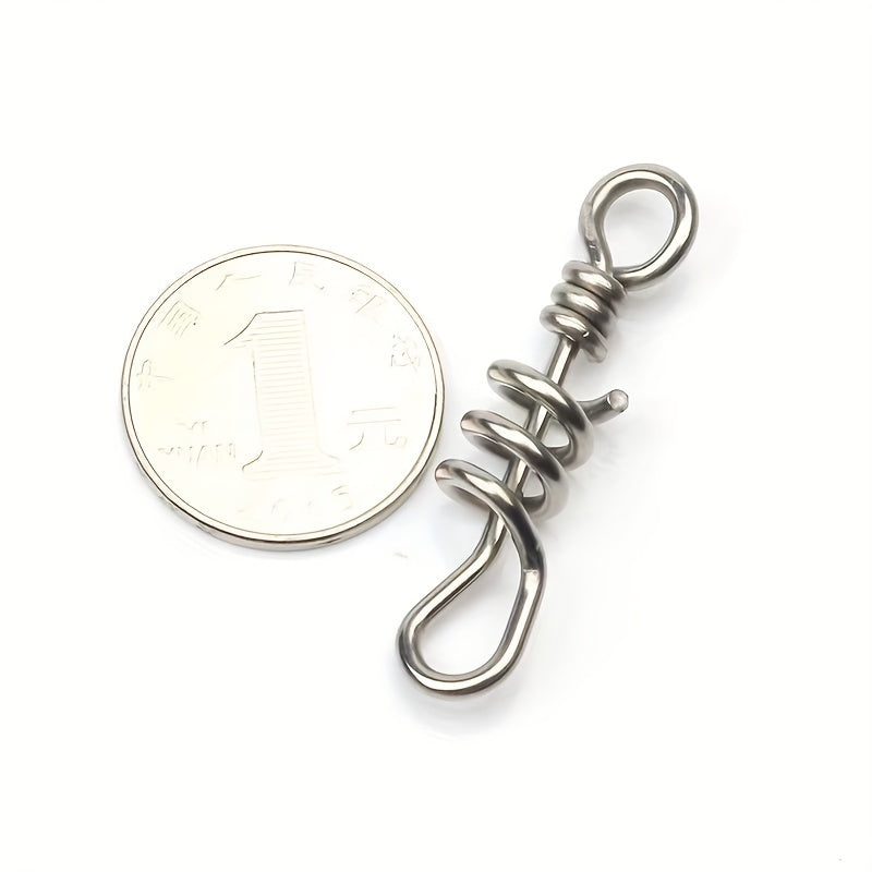 5pcs Stainless Steel Swivel Ring Fishing Rigs Hook Connector