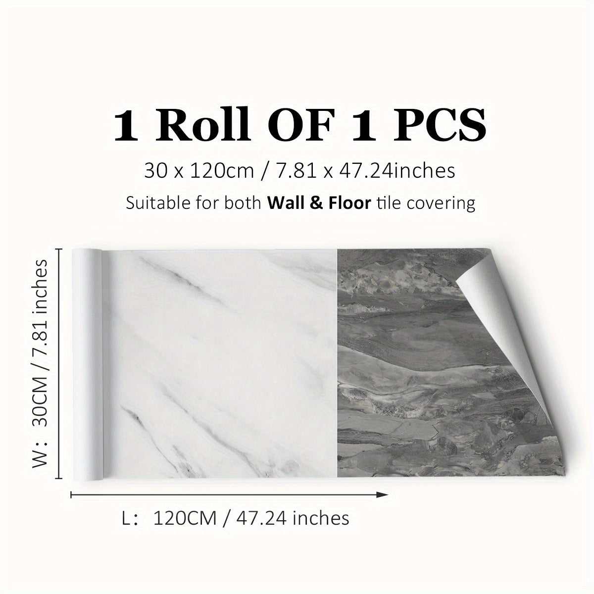 Waterproof Marble Floor Stickers Non-slip Tile Stickers