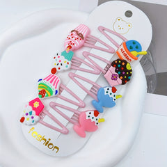 16pcs Cartoon Ice Cream Hair Clip Snap Clip Y2K Hair Slides Clip Non Slip