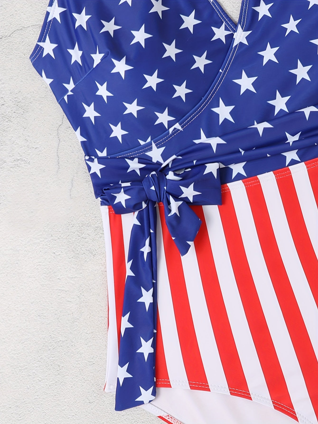  Star & Stripe Tie Side One Piece Swimsuit