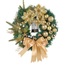 Golden Christmas Ball Pine Needle Garland Window Door Hanging Decoration
