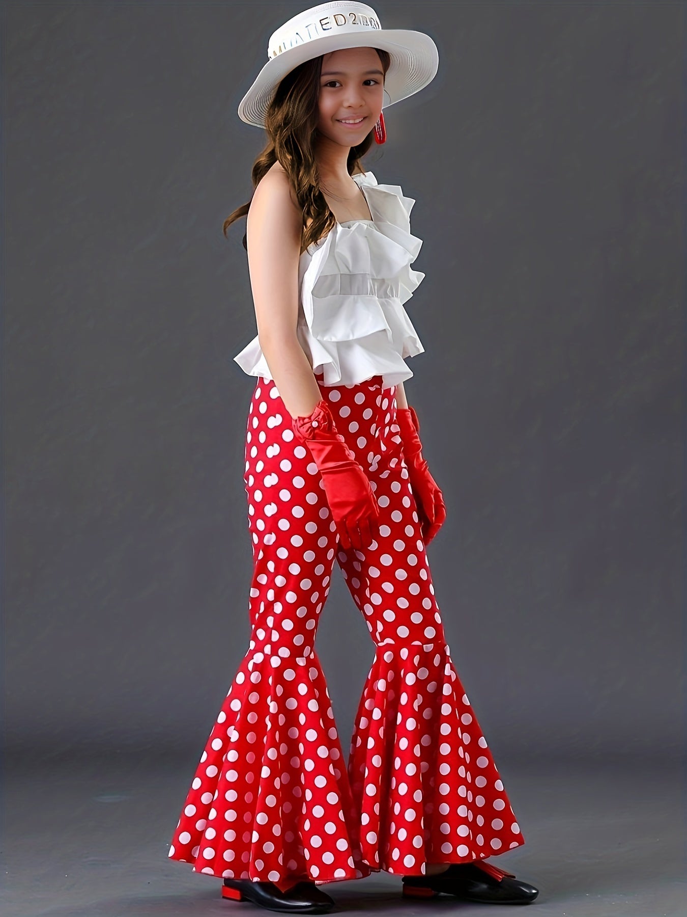 Girl Polka Dot Bell bottom Pants - Daily Shopping