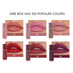 6 Colors Creamy Matte Lipsticks Waterproof Long Lasting Makeup