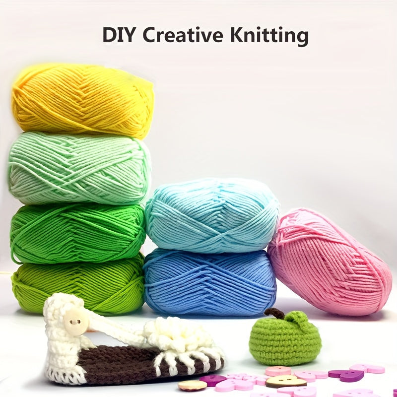 4-Strand Combed Milk Cotton Wool Yarn Ball for Crochet Doll Making