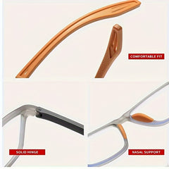 Stylish Silicone Anti Slip Reading Glasses with PU Leather Covers