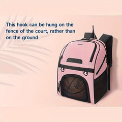 Large Capacity Basketball Backpack with Ball and Shoe Compartment