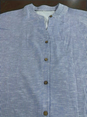  Striped Button Up Long Sleeve Tunic Shirt Top