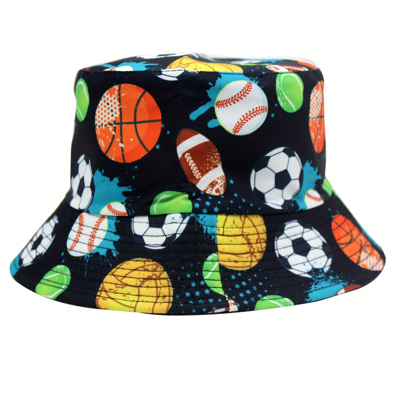 Football Print Fisherman Hat Outdoor Sun Visor