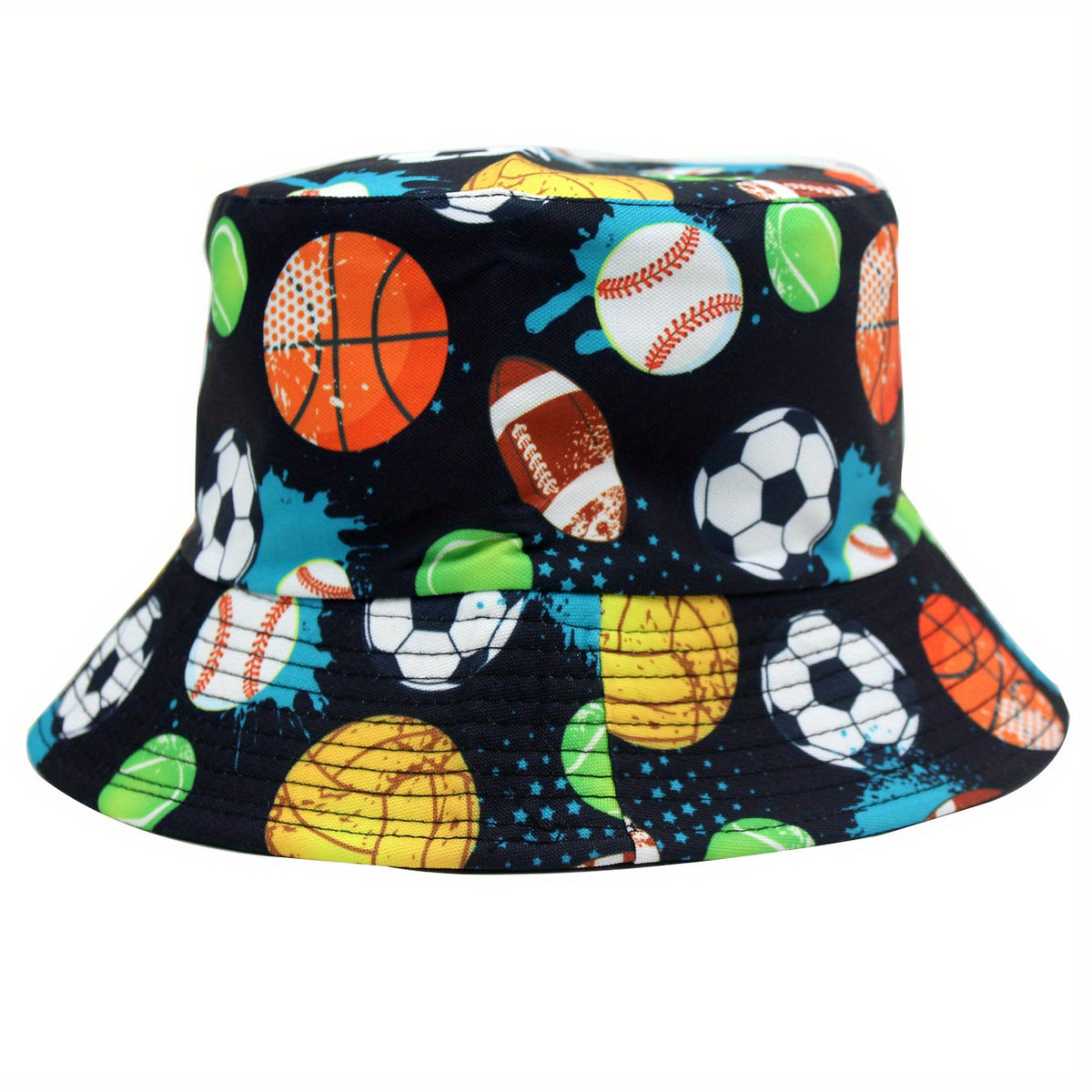 Football Print Fisherman Hat Outdoor Sun Visor