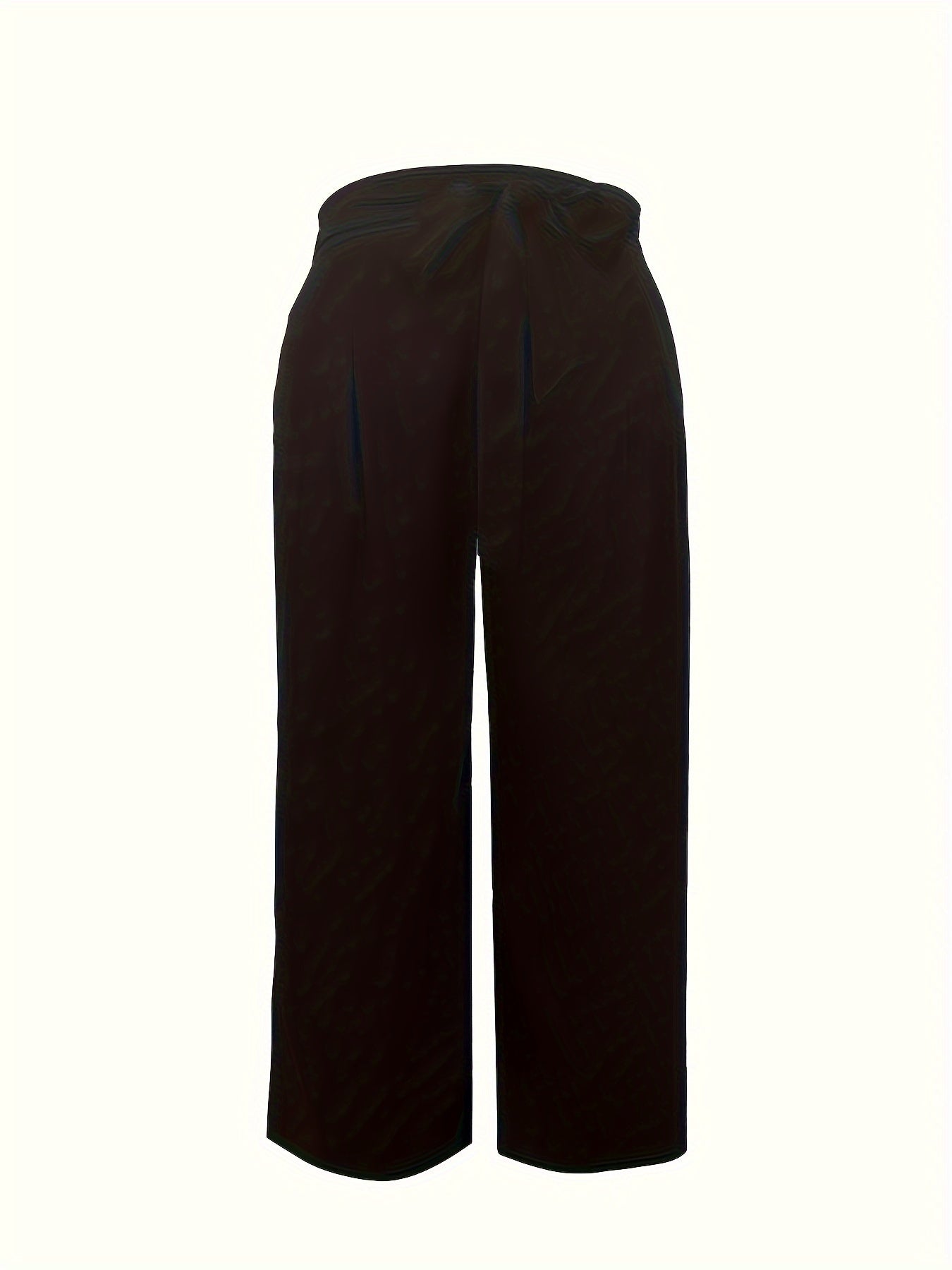  Wide Leg Trousers Solid Elastic Stretch Casual Pants