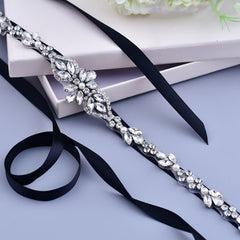 Crystal Bridal Sash Ribbon Belt for Brides