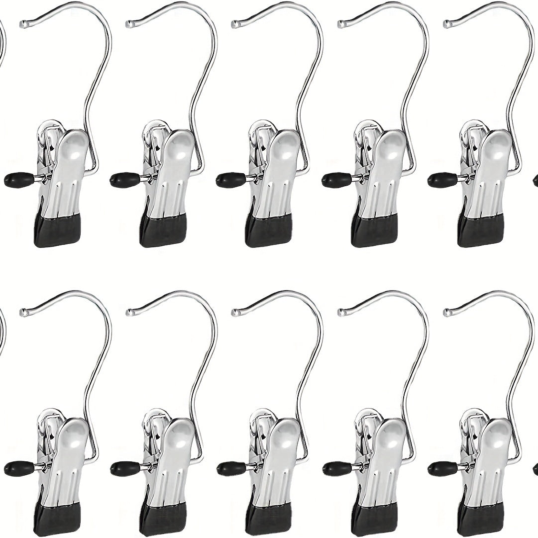 2pcs Metal Belt Hook Clip Multifunctional Drying Socks Hat Curtain Non slip Clip