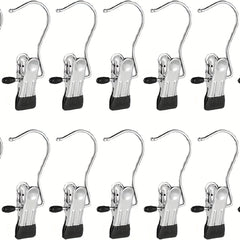 2pcs Metal Belt Hook Clip Multifunctional Drying Socks Hat Curtain Non slip Clip