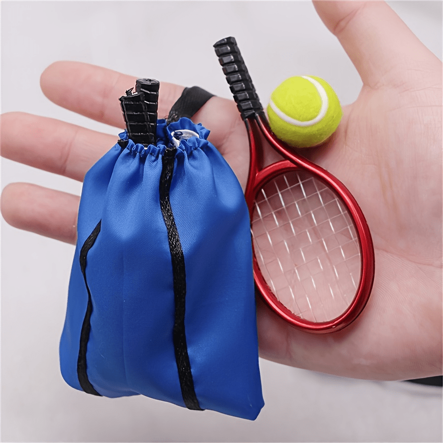 Mini Tennis Racket Set for Dollhouse Scene Accessories