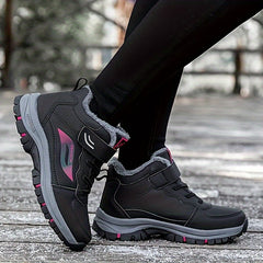 Outdoor Hiking Boots Hook & Loop Fastener Lace-up Thermal Sports Shoes