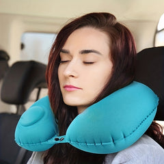 U Shape Inflatable Cervical Vertebra Pillow for Travel