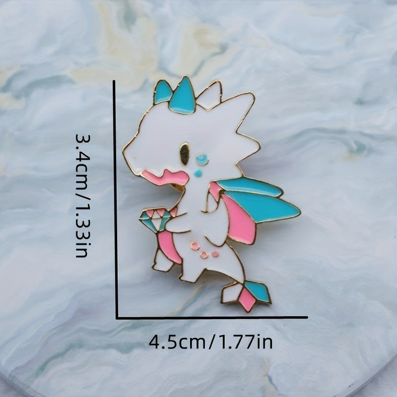 Colorful Dragon Cartoon Brooch for Men Backpack Jewelry Gift