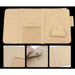 Car Visor Organizer Sun Visor Storage Pouch Sunglasses Holder Ticket Pocket